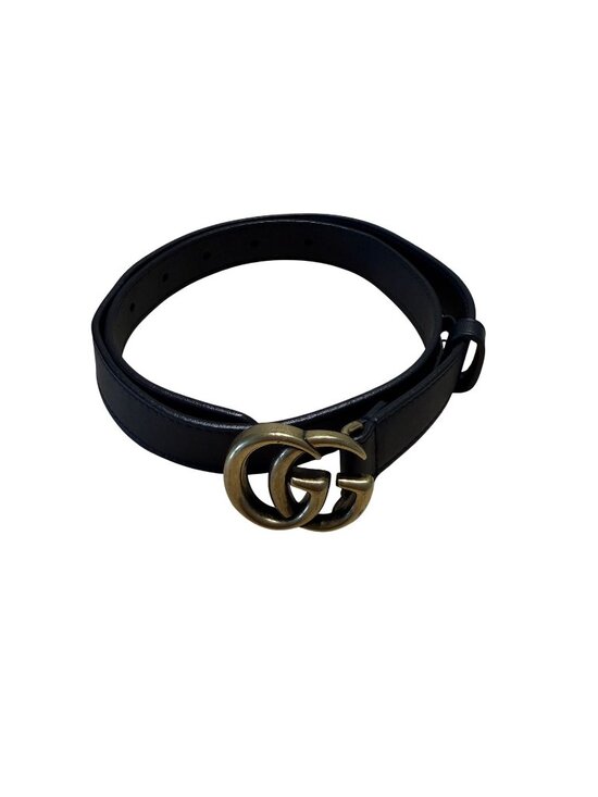 Gucci Marmont Thin Belt 409417 AP 00T Black Leather Size 65 main image 6